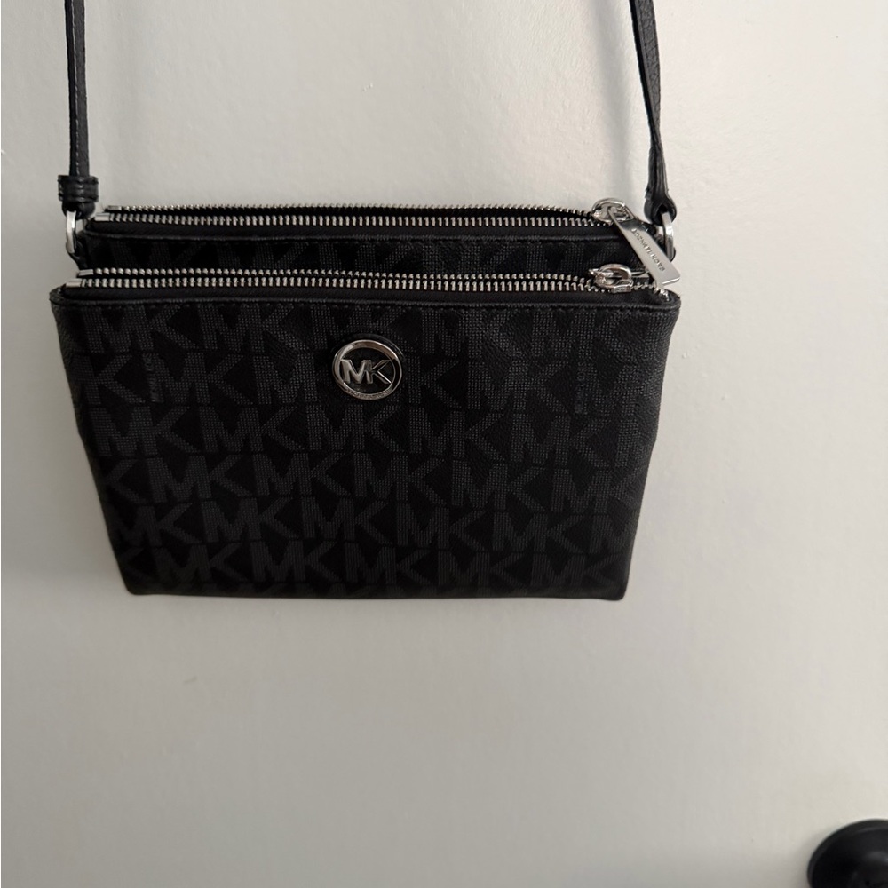 Michael Kors Black Monogram Crossbody Bag